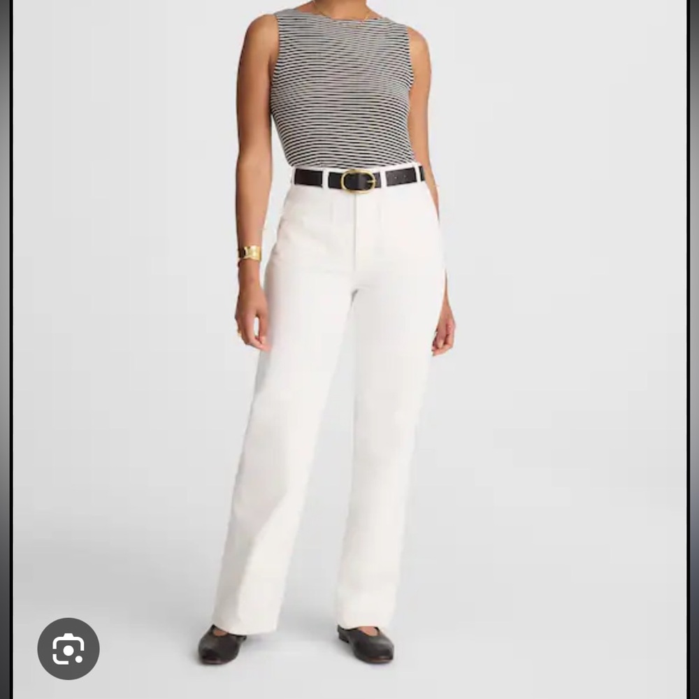 Madewell White Curvy Cleo Straight Jeans
